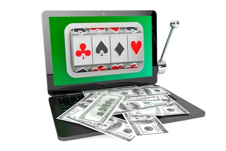 Baccarat live dealer table with cards and chip rack on nether platform